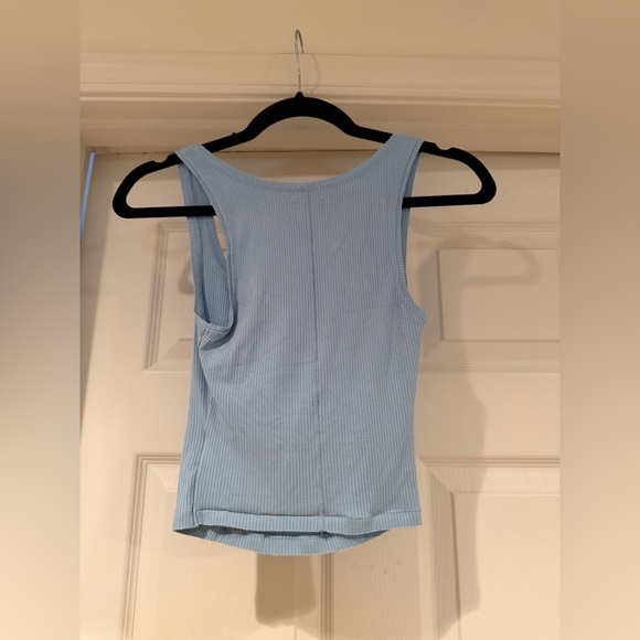 BDG Light Blue Ribbed Tank Top - Picture 3 of 6